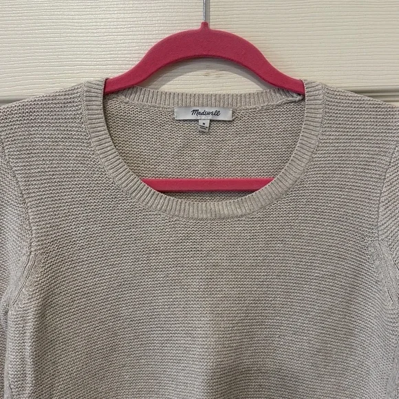 Madewell Riverside cream textured sweater, medium - Picture 3 of 7